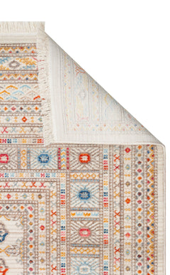 Geometric Area Rug – Machine Made Rug with Cream Area Carpet, Non Slip