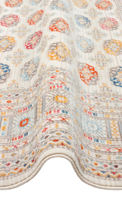 Geometric Area Rug – Machine Made Rug with Cream Area Carpet, Non Slip