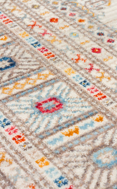 Geometric Area Rug – Machine Made Rug with Cream Area Carpet, Non Slip