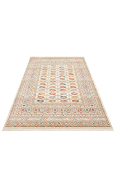 Geometric Area Rug – Machine Made Rug with Cream Area Carpet, Non Slip