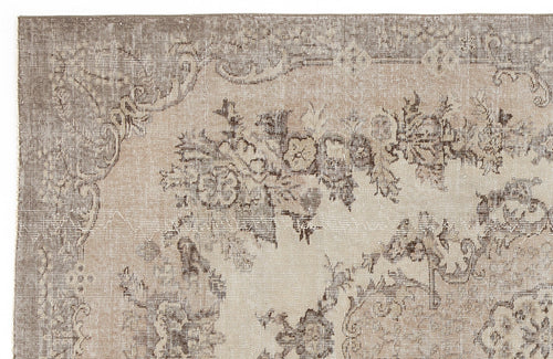 Atina Beige Vintage Wool Handmade Area Rug 5'8" x 9'2"