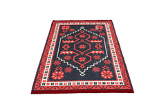 Cotton Chenille Area Rug – Black Frame Digital Print Carpet for Living Room