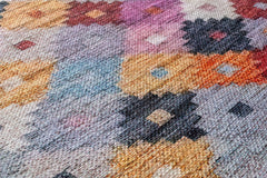 Pink Floral Area Rug - Cotton Chenille Digital Print Carpet for Living Room