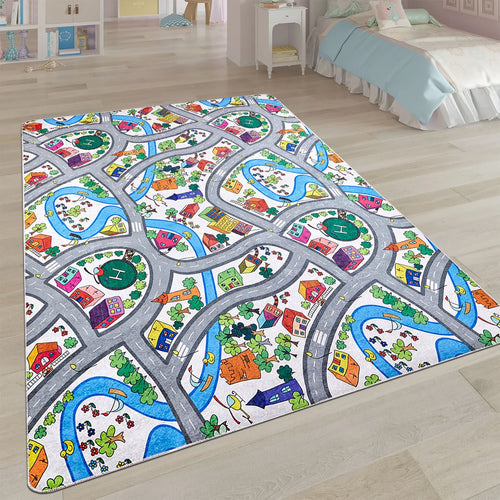 Kids Chenille Rug – Machine Made Cotton Kids Rug with Washable Non Slip Sole by Crea