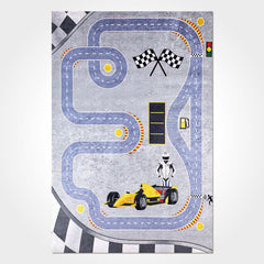 Kids Digital Print Rug - Washable Non Slip Polyester Chenille Cotton Blend Carpet