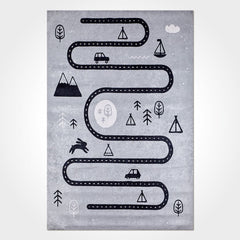 Kids Digital Print Rug – Washable Non Slip Polyester Chenille & Cotton Yarn Carpet