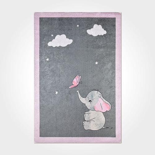 Kids Animal Rug – Washable Non Slip Chenille Cotton Rug with Colorful Animal Design