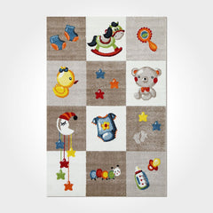 Kids Digital Print Rug – Washable Non Slip Polyester Chenille & Cotton Yarn Carpet