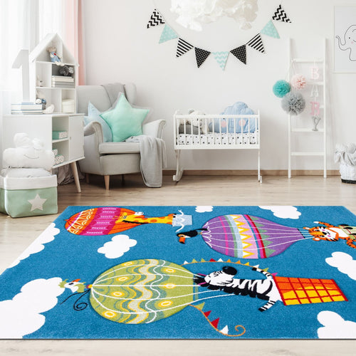 Kids Digital Print Rug – Washable Non Slip Polyester Chenille Carpet For Playroom