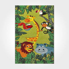 Kids Digital Print Rug - Washable Non Slip Polyester Chenille Carpet for Playroom