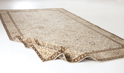 Atina Beige Vintage Wool Handmade Area Rug 5'0" x 8'6"