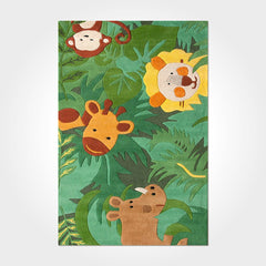 Kids Digital Print Rug - Washable Non Slip Polyester Chenille Carpet For Playroom