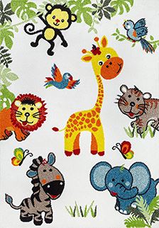 Kids Chenille Rug – Machine Made Cotton Carpet with Washable Non Slip Sole