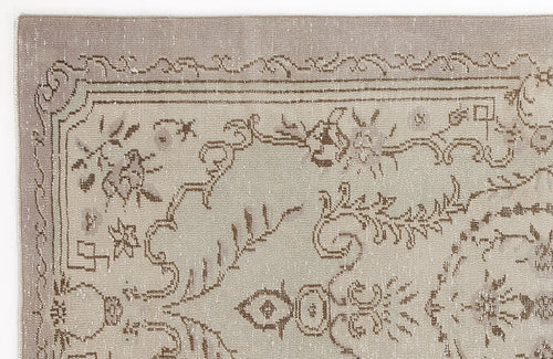 Atina Beige Vintage Wool Handmade Area Rug 4'10" x 8'8"