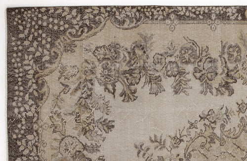 Atina Beige Vintage Wool Handmade Area Rug 5'9" x 9'11"