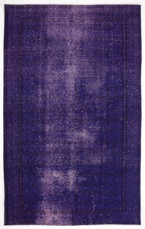 Atina Purple Vintage Wool Handmade Area Rug 5'2" x 9'0"