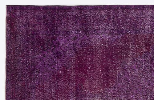 Atina Purple Vintage Wool Handmade Area Rug 6'8" x 10'5"