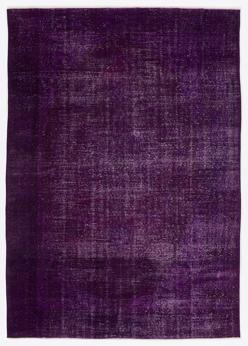 Atina Purple Vintage Wool Handmade Area Rug 6'9" x 9'9"