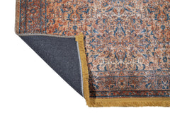 Classic Cotton Area Rug – Brown Chenille Fabric With Non Slip Backing