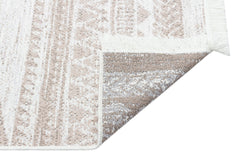 Laa Beige Geometric Washable Double-Sided Modern Kilim