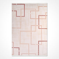 Maliyah Cream Geometric Machine Made Area Rug