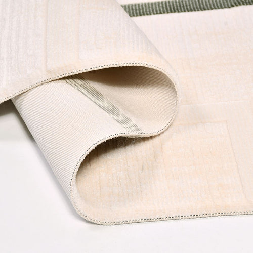 Geometric Area Rug – Machine Made Acrylic Yarn Rug with Overlocked Edge