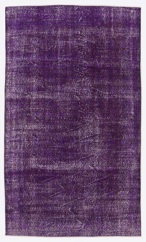 Atina Purple Vintage Wool Handmade Area Rug 5'5" x 9'0"