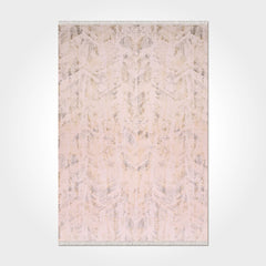 Cream Beige Area Rug – Machine Made Striped Rug with 11mm Pile Height