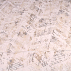 Cream Beige Area Rug – Machine Made Striped Rug with 11mm Pile Height