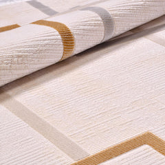 Cream Geometric Area Rug – Machine Made Rug with Soft Pile & Overlocked Edge