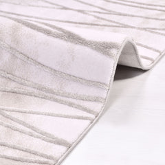 Marley Cream Striped Machine Made Area Rug