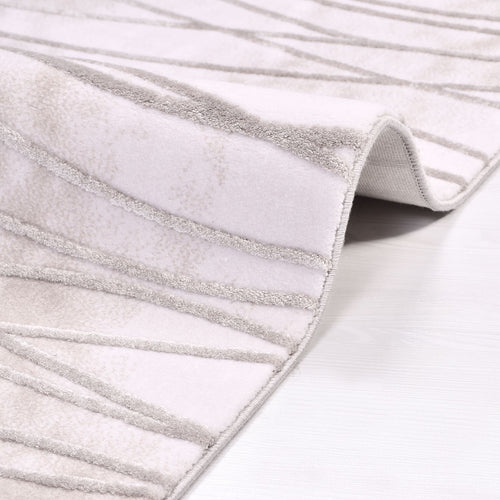 Marley Cream Striped Machine Made Area Rug