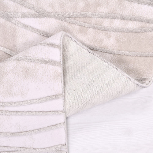 Marley Cream Striped Machine Made Area Rug