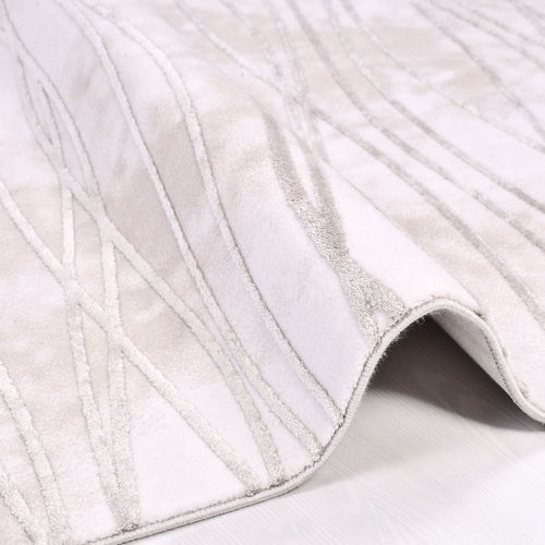 Marley Cream Striped Machine Made Area Rug