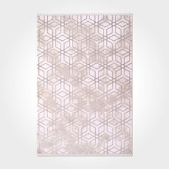 Cream Geometric Area Rug – Machine Made Rug With 650000 Stitch Density & 12mm Pile Height