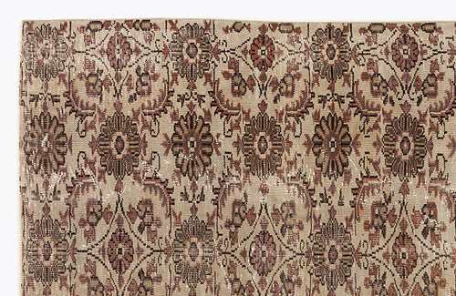 Atina Beige Vintage Wool Handmade Area Rug 4'11" x 8'1"
