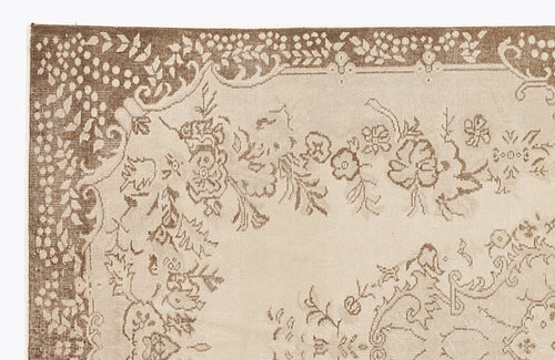 Atina Beige Vintage Wool Handmade Area Rug 5'10" x 9'3"