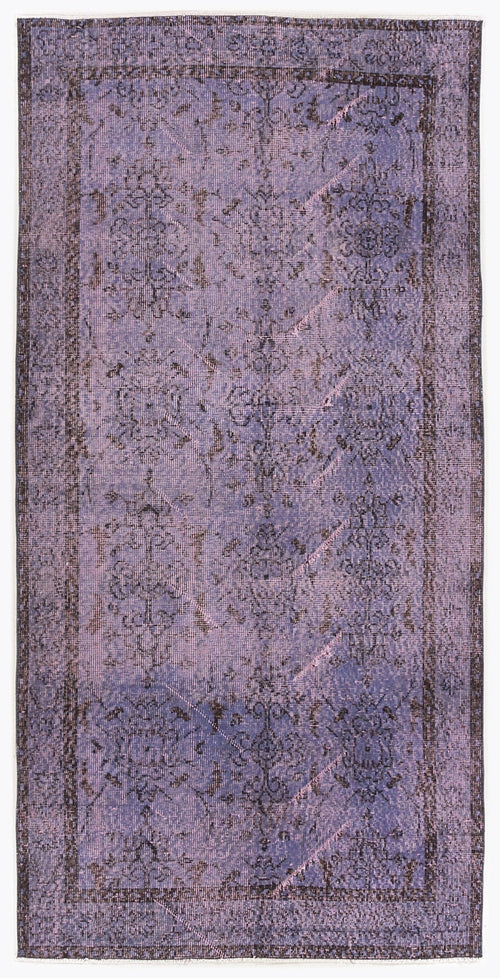 Atina Purple Vintage Wool Handmade Area Rug 3'7" x 7'5"