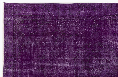 Atina Purple Vintage Wool Handmade Area Rug 5'7" x 8'10"