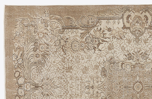 Atina Beige Vintage Wool Handmade Area Rug 5'8" x 9'5"