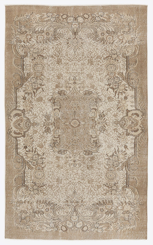 Atina Beige Vintage Wool Handmade Area Rug 5'8" x 9'5"