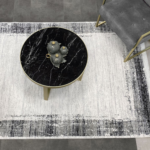 Callie Grey Frame Cotton Machine Made Area Rug