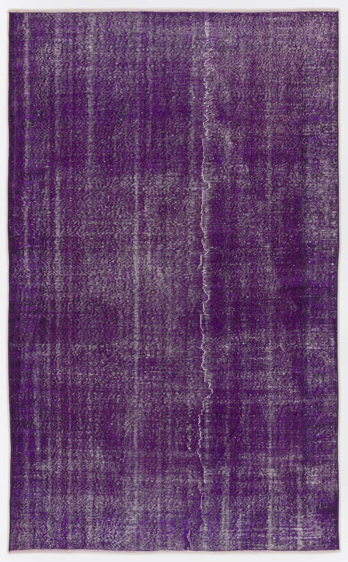 Atina Purple Vintage Wool Handmade Area Rug 5'6" x 8'10"