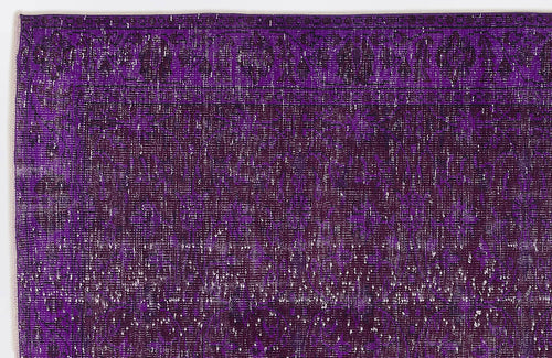 Atina Purple Vintage Wool Handmade Area Rug 5'6" x 8'2"