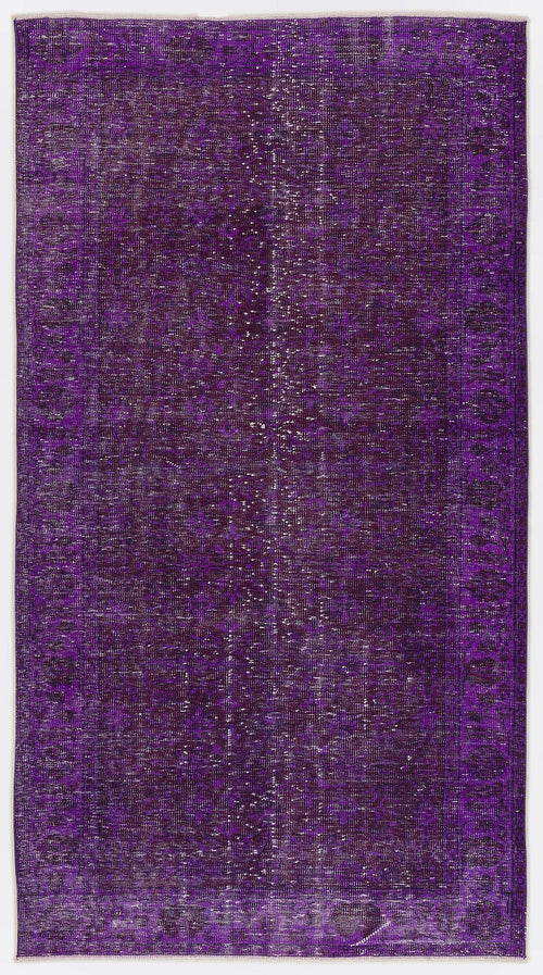 Atina Purple Vintage Wool Handmade Area Rug 5'6" x 8'2"