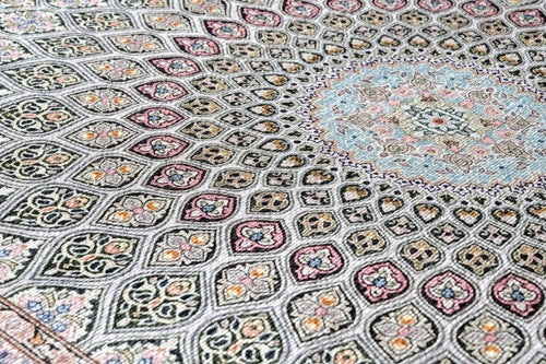 Classic Cotton Area Rug – Beige Chenille Digital Print Rug by Pia Monte