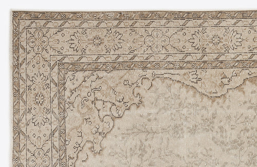 Atina Beige Vintage Wool Handmade Area Rug 4'11" x 11'6"