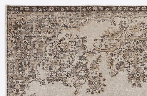 Atina Beige Vintage Wool Handmade Area Rug 6'2" x 9'8"