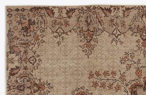 Atina Brown Vintage Wool Handmade Area Rug 5'10" x 9'1"