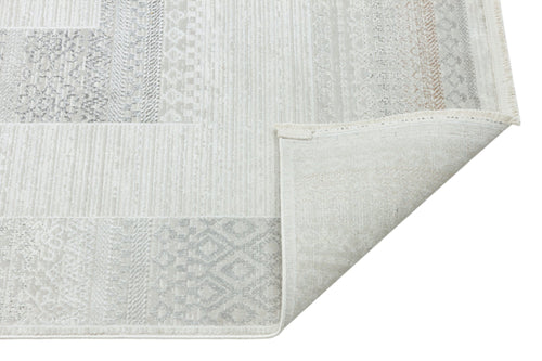 Modern Grey Area Rug – Machine Made Rug with Cotton Yarn for Living Room